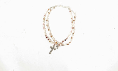 COZY X MAHALO MA Pink Big Cross necklace