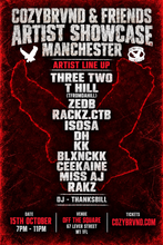 1ST RELEASE TICKETS COZYBRVND & FRIENDS ARTIST SHOWCASE 15TH OCTOBER