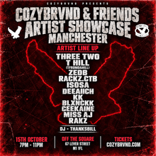 1ST RELEASE TICKETS COZYBRVND & FRIENDS ARTIST SHOWCASE 15TH OCTOBER