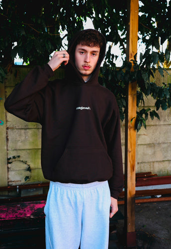 BROWN LOGO HOODIE