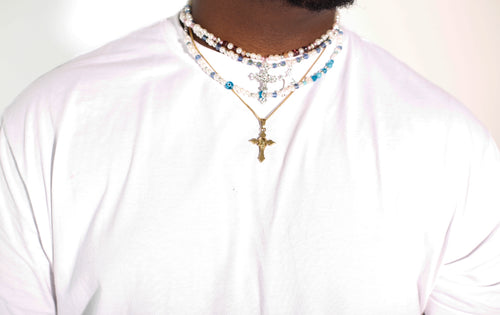 COZY X MAHALO MA BLUE PEARLS NECKLACE