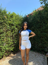 COZYWEAR BLUE & WHITE BABY PINK TEE