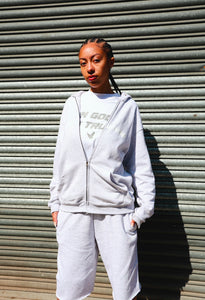 COZY GREY ZIP HOODIE