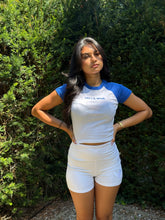 COZYWEAR BLUE & WHITE BABY PINK TEE