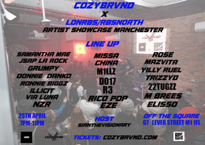 COZYBRVND X LDNRBS MANCHESTER ARTIST SHOWCASE 2ND RELEASE TICKETS