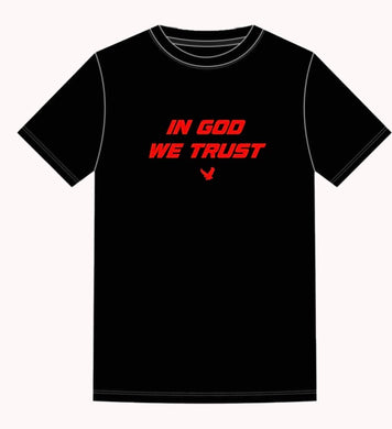 IN GOD WE TRUST IN RED TEE