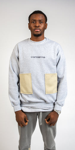 GREY DOUBLE POCKET SWEATSHIRT