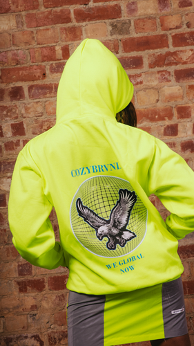we global neon hoodie