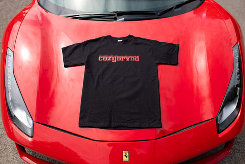 FERRARI FONT BLACK TEE
