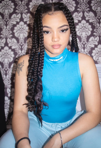 BLUE CROP TOP