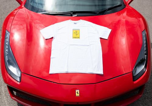 FERRARI LOGO WHITE TEE