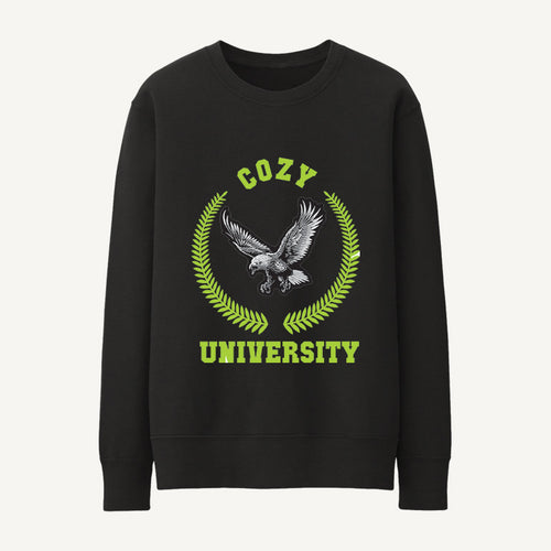 COZY UNIVERSITY BLACK/NEON SWEATSHIRT